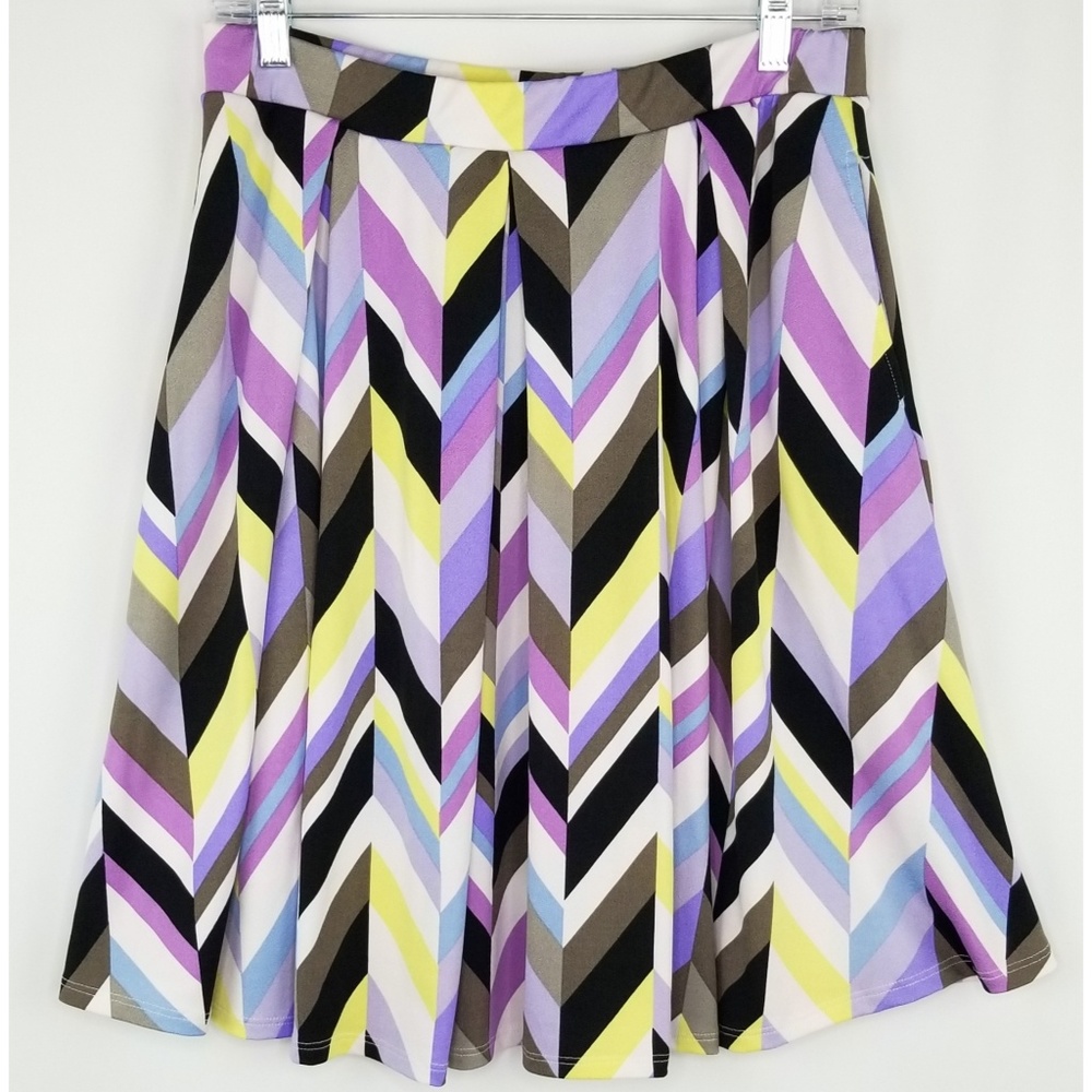 🌵Lularoe Geometric Colorful Madison Skirt Sz Med